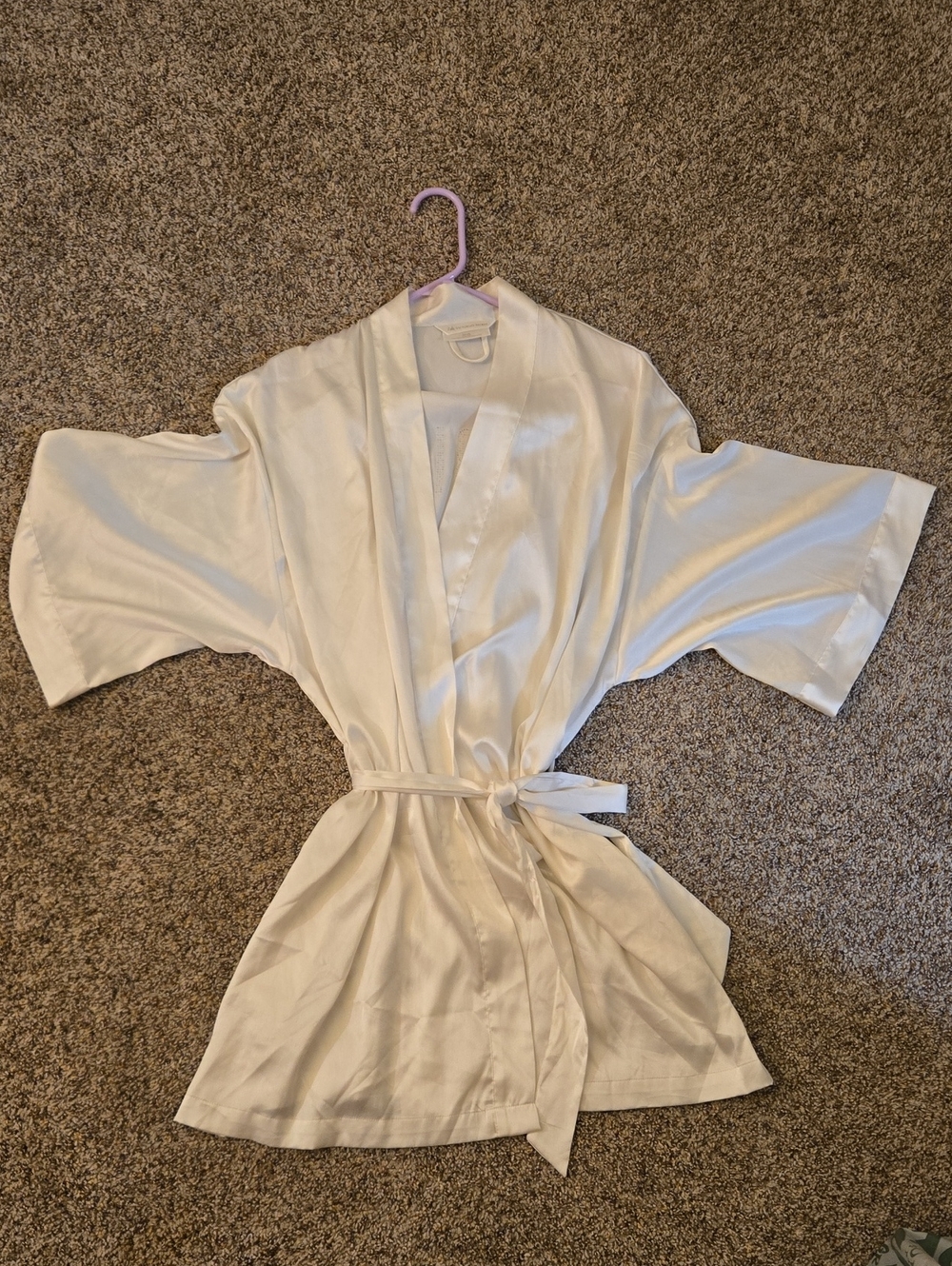 Satin Bride White Kimono Robe One Size